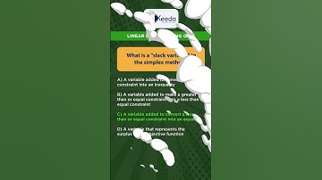 Simplex Method Basics - Linear Programming Problems (LPP) - Quiz 2