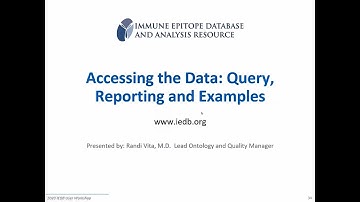 2020 User Workshop – 1.3 – Accessing the Data: Query, Reporting & Examples