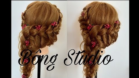 Hướng dẫn bới tóc cô dâu(tóc tết dể thương 111)Bông Studio