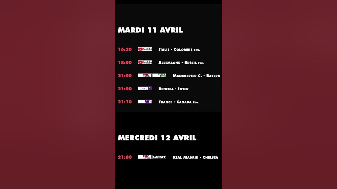 progTV foot aujourdhui mardi ce soir 11/4 programme TV match direct
