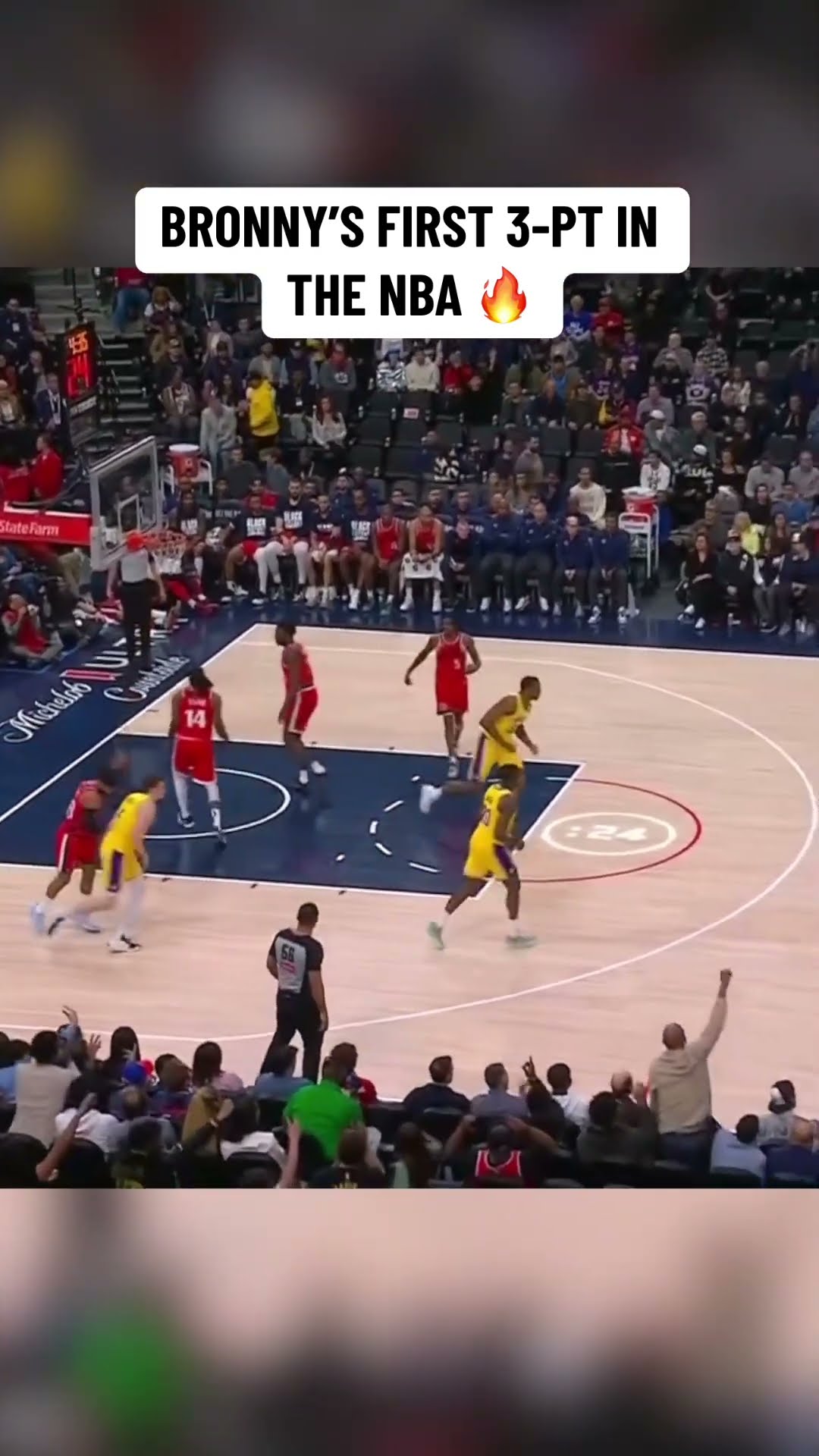 Bronny's first 3 in the NBA ?