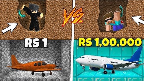 Rs1 vs Rs 1 Crore PLANE Mining Challenge in Minecraft @ProBoiz95