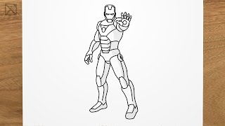 How to draw IRON MAN (full body) [Marvel Avengers] step by step, EASY