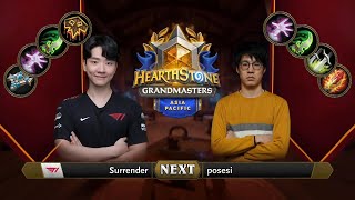 Surrender vs Posesi  | 2021 Hearthstone Grandmasters Asia-Pacific | Top 8 | Season 2 | Week 3