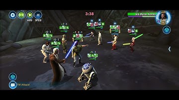SWGOH TW. Leia ST Han datacron VS JMK Padme datacron on Auto