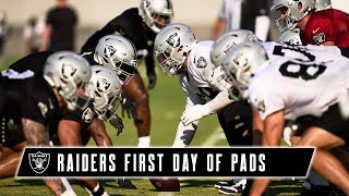 Best Highlights and Sounds From the First Padded Practice of 2021 Training Camp | Las Vegas Raiders