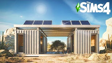MONOCHROMATIC MODERN TINY ECO CONTAINER HOME: Curb Appeal Recreation ~ Sims 4 Speed Build (No CC)