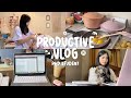 day in my life ep. 12: productive study vlog, cleaning, cooking, baking, skincare (phd student)
