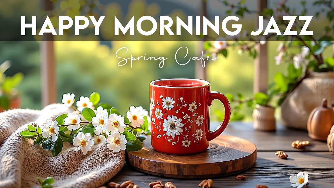 Happy Morning Jazz ☕ Spring March Cafe Jazz Music & Soft Bossa Nova Piano for Stress Relief