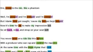 Dr Dre Feat Snoop Dogg - Nuthin' But A G Thang: Rhymes Highlighted