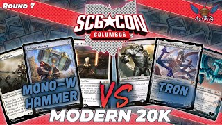 MTG Modern | Mono-White Hammer vs Tron | SCGCON Columbus Modern 20k | Round 7