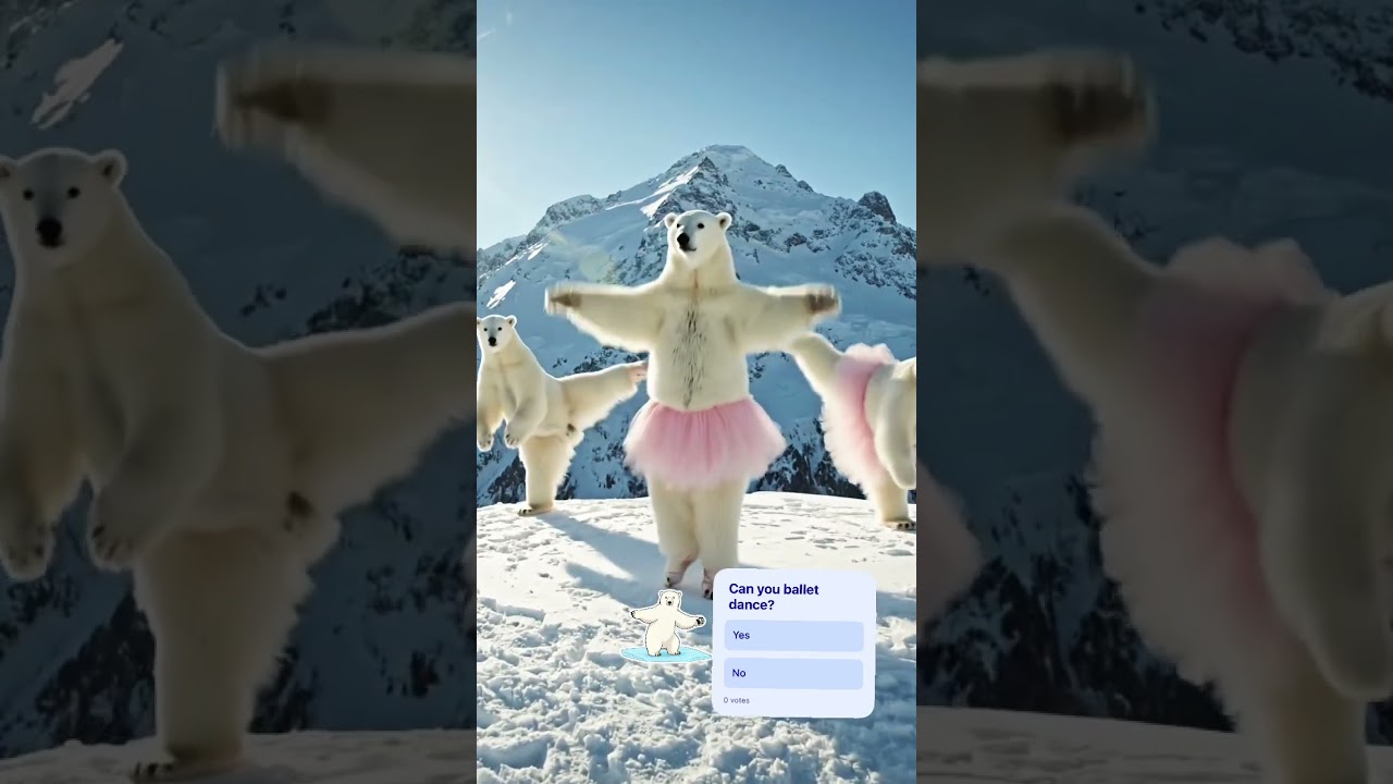 Polar bears dancing in tutus 