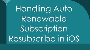 Handling Auto Renewable Subscription Resubscribe in iOS