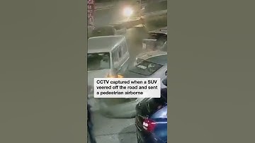 Shocking moment out-of-control SUV slams into pedestrian