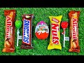 ASMR LOLLIPOP ICE CREAM Unpacking Kinder BIG Surprise eggs AND Lollipops Chocolate Sweets