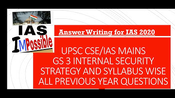UPSC/IAS 2023 Mains GS-3 Internal Security | IR | Syllabus, Strategy & Previous Year Questions Paper