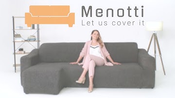 Video instruction on how to put Menotti L-Shaped sofa slipcover on