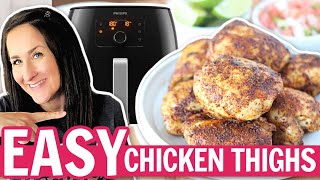 FAST & EASY Air Fryer Chicken Thighs - No Breading!