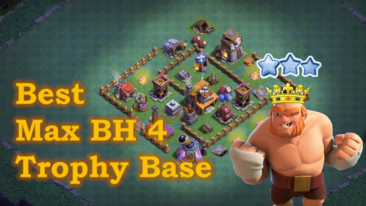 New Max BH 4 Base! Anti 1 Star! Builder Hall 4 Crusher Base, Anti ground 7 REPLAYS| CoC 2017