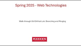 Walk-through Git/GitHub lab assignment: Branching and Merging
