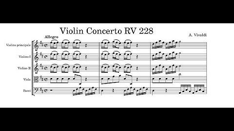 Antonio Vivaldi - Concerto in D major RV 228 (Sheet Music Score)