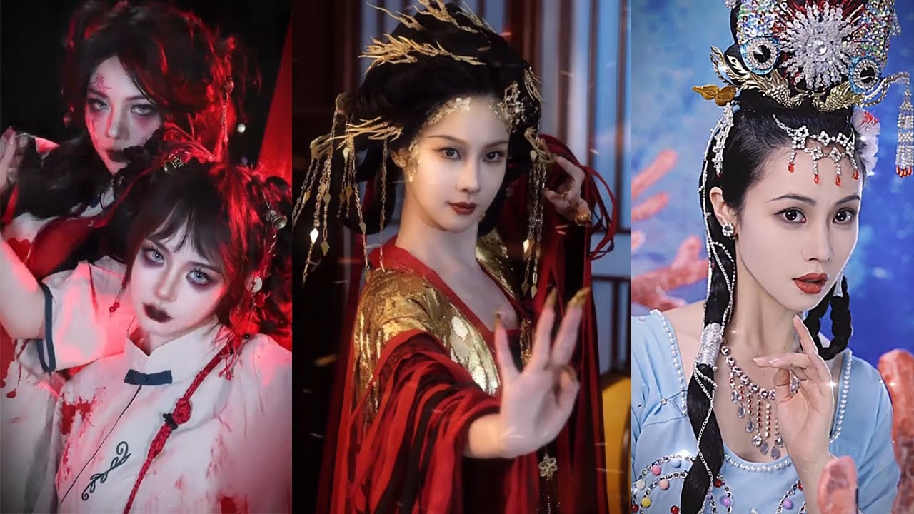 请勿眨眼，中式丧尸来袭～#妆前妆后 #中式 #中式恐怖  #妆容分享