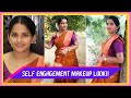 Self Engagement Makeup Look With Double Twisted Hairstyle!! New Silk Sarees Collections!!
