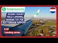 Scenic short field landing Transavia Boeing 737-700 at Rotterdam Airport