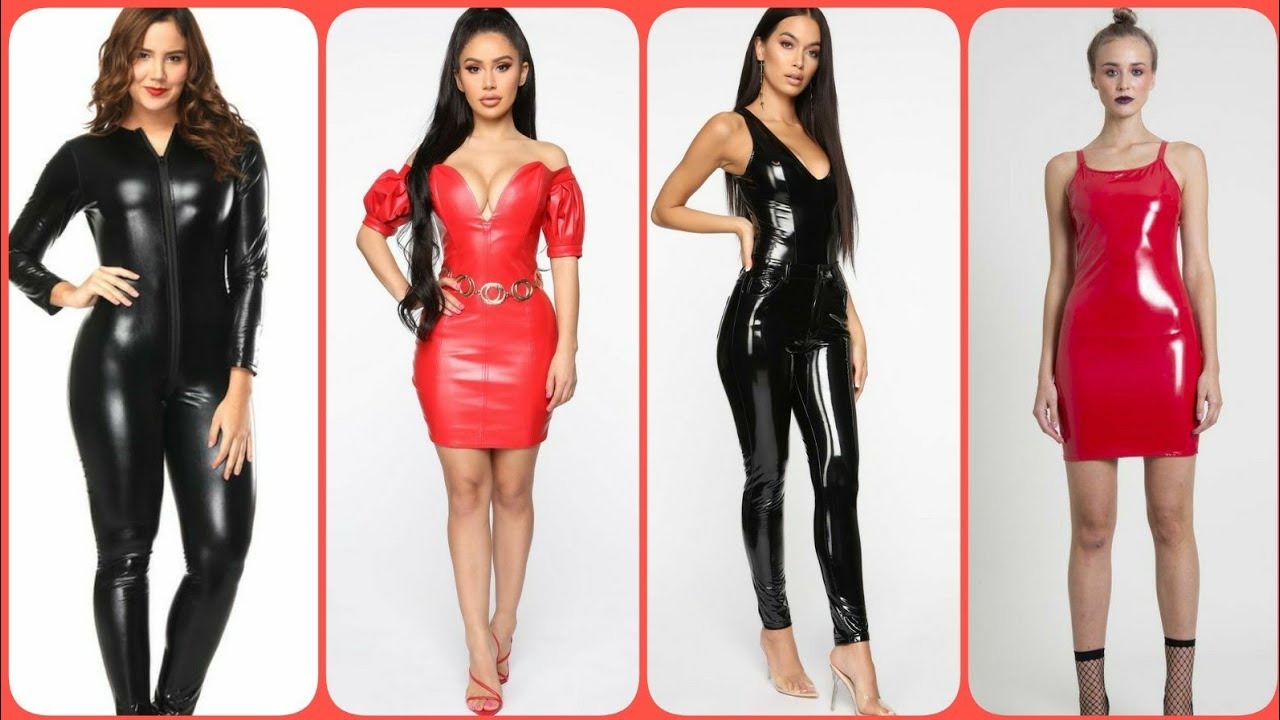 Latest version of latex leather PVC bodycon dresses for women and girls