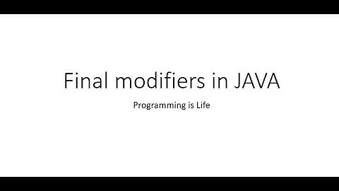 Final Modifier in JAVA
