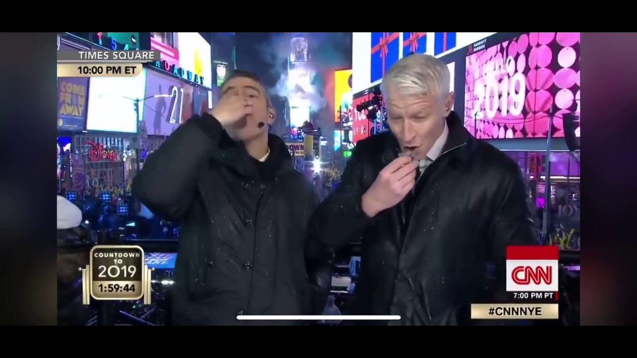 ANDERSON COOPER TAKES SHOT ON NYE