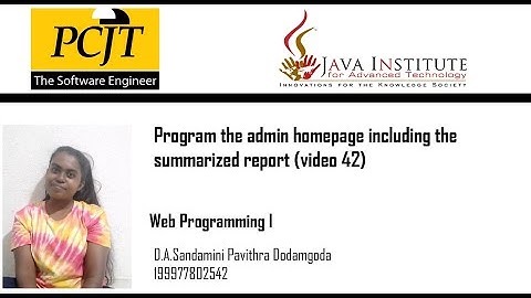 Program the admin homepage including the summarized report (video 42)