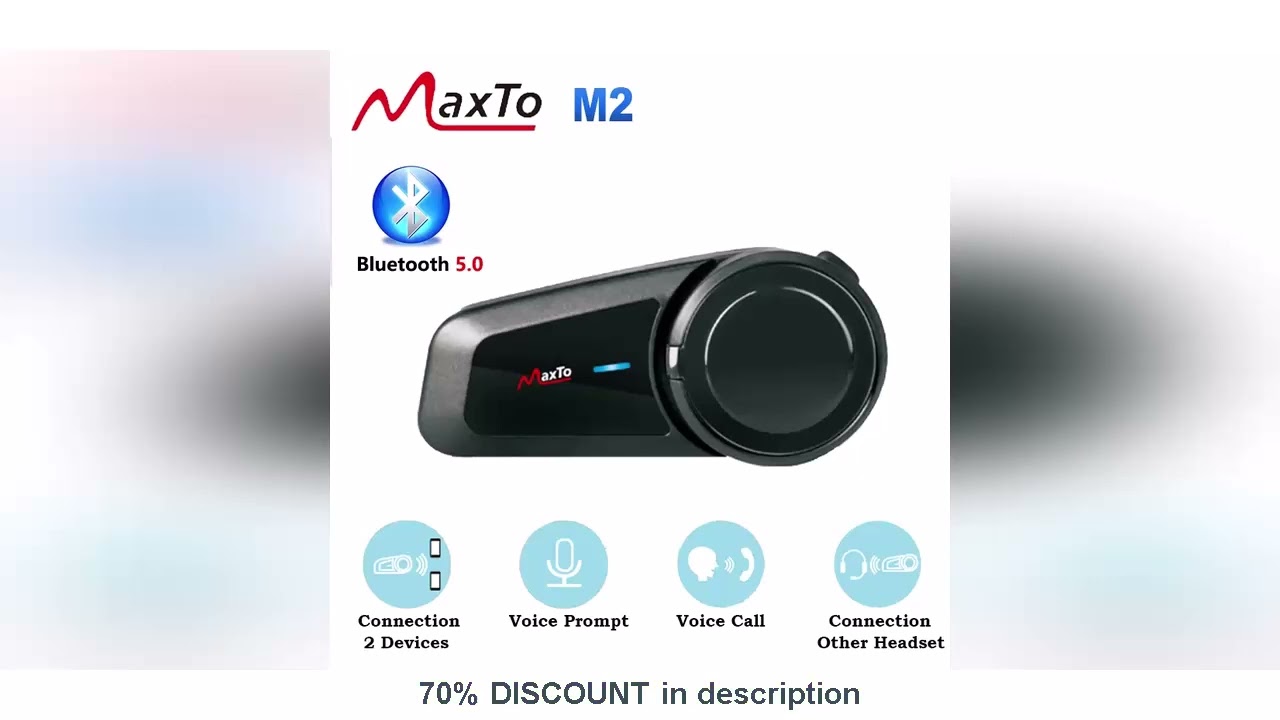 Best Products You Should Know! Maxto M2 Motorcycle Helmet Bluetooth Headset 5.0 For 6-Riders Inte