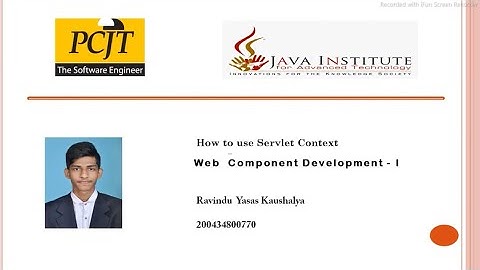 How to Use Servlet Context - Web Component Development 01