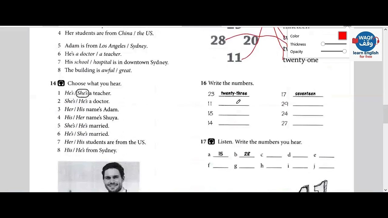 سلسلة تعلم اللغة الإنجليزية من الصفر حتى الاحتراف -Starter, Lesson 9/ Workbook, Unit 2