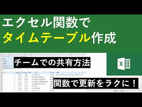 エクセル関数で時間管理 イベントやセミナーのタイムスケジュールをチームで共有する方法 Youtube