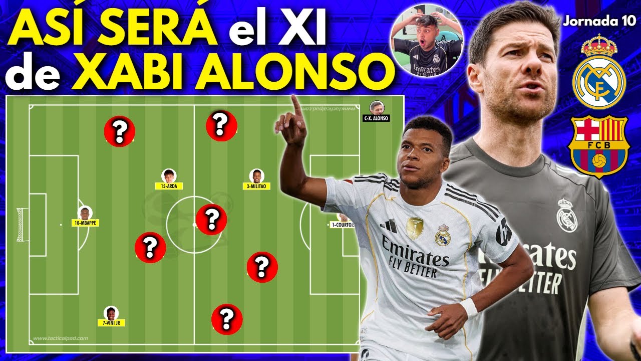 ASÍ SERÁ la ALINEACIÓN de XABI ALONSO en el REAL MADRID vs BARCELONA