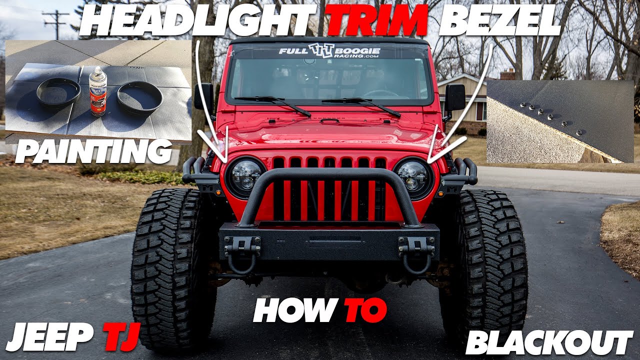 Jeep TJ Headlight Bezel Painting How To - YouTube