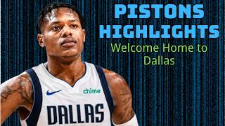 Marcus Sasser Pistons Highlights | Welcome Home to Dallas