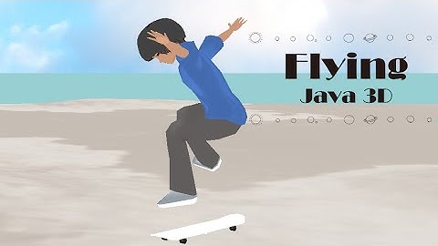 Java 3D: Flying Sk8 Humanoid Boy (over a Terragen Reef)_6/空飛ぶスケートボード