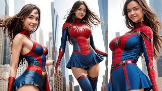 งานออกแบบ ชุดสไปเดอร์แมนหญิง ด้วย AI ( Stable Diffusion ) 4K female spiderman costume