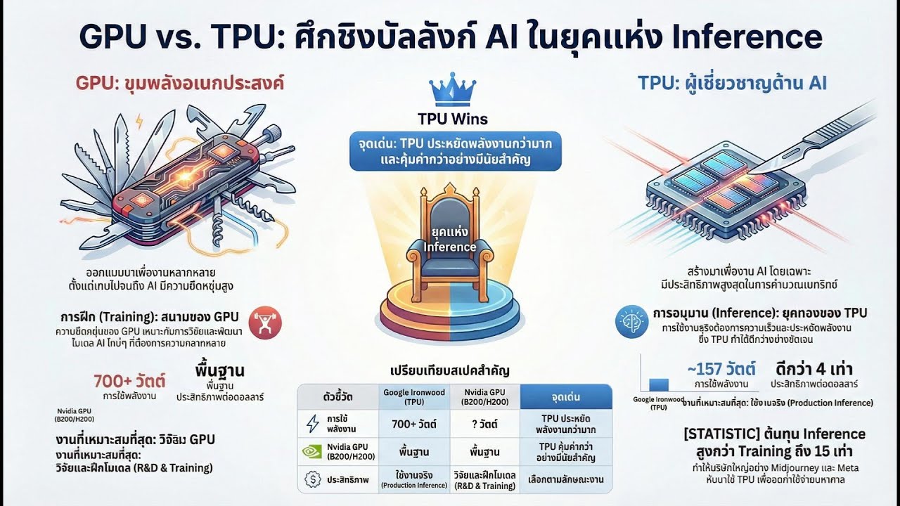 GPU vs TPU: ศึกชิงบัลลังก์ AI Hardware ในยุคแห่ง Inference - YouTube