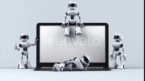 Fun robots with a laptop | Motion Graphics - Videohive template