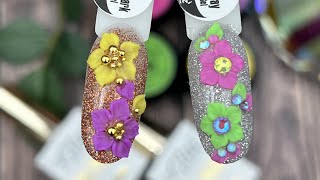 How To: Create 3D Flowers Nail Art With Glitz 4D Gel🌸