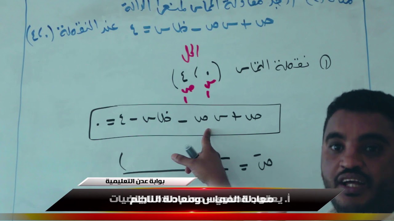 علم الرياضيات | تطبيقات التفاضل | معادلة المماس ومعادلة الناظم | الجزء 3 الثالث