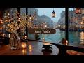 Cozy Venice Canal Café ☕ Rainy Night Jazz Ambience