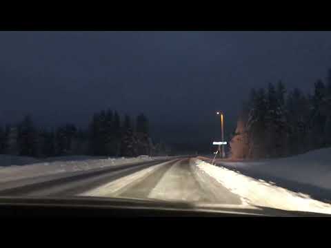 Sweden, Snowy Winter Evening In Koskullskulle Gällivare | Driving In Norrbotten County