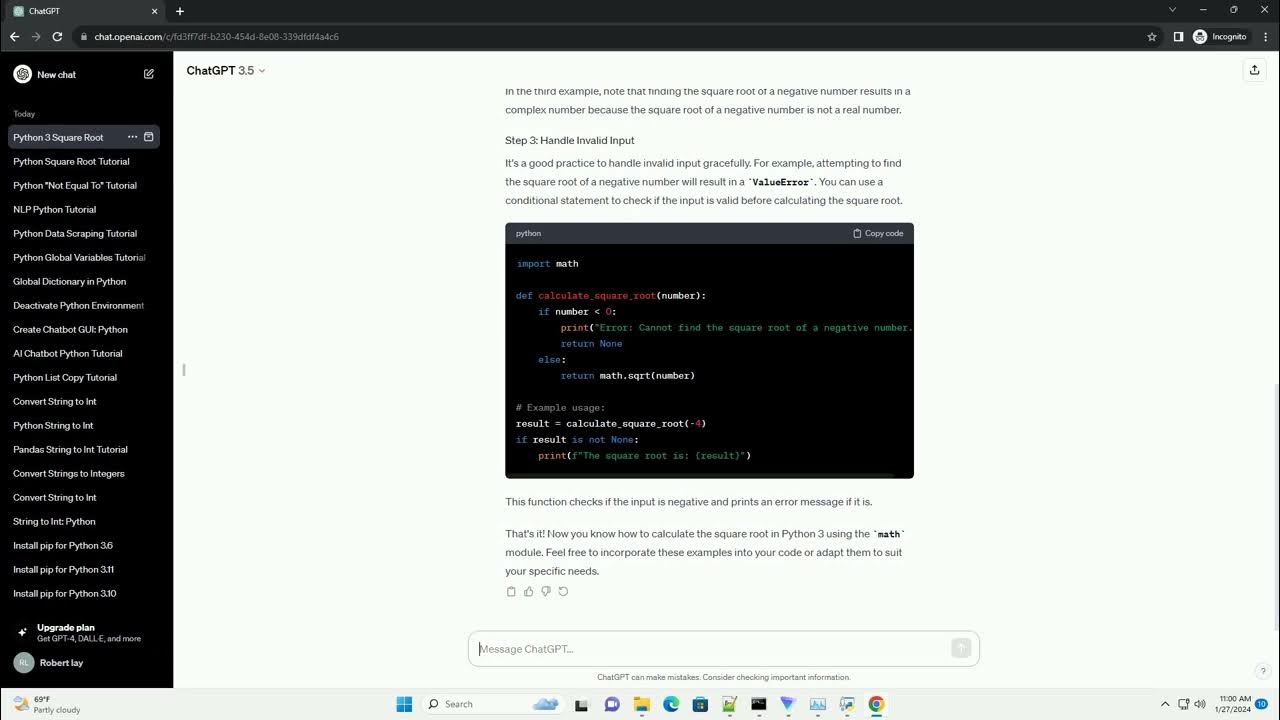 how to do square root in python 3 - YouTube