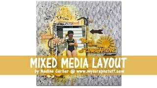 You Are My Sunshine Mixed Media Scrapbook Layout