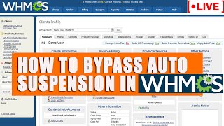 [🔴live] how to bypass auto suspension in whmcs?